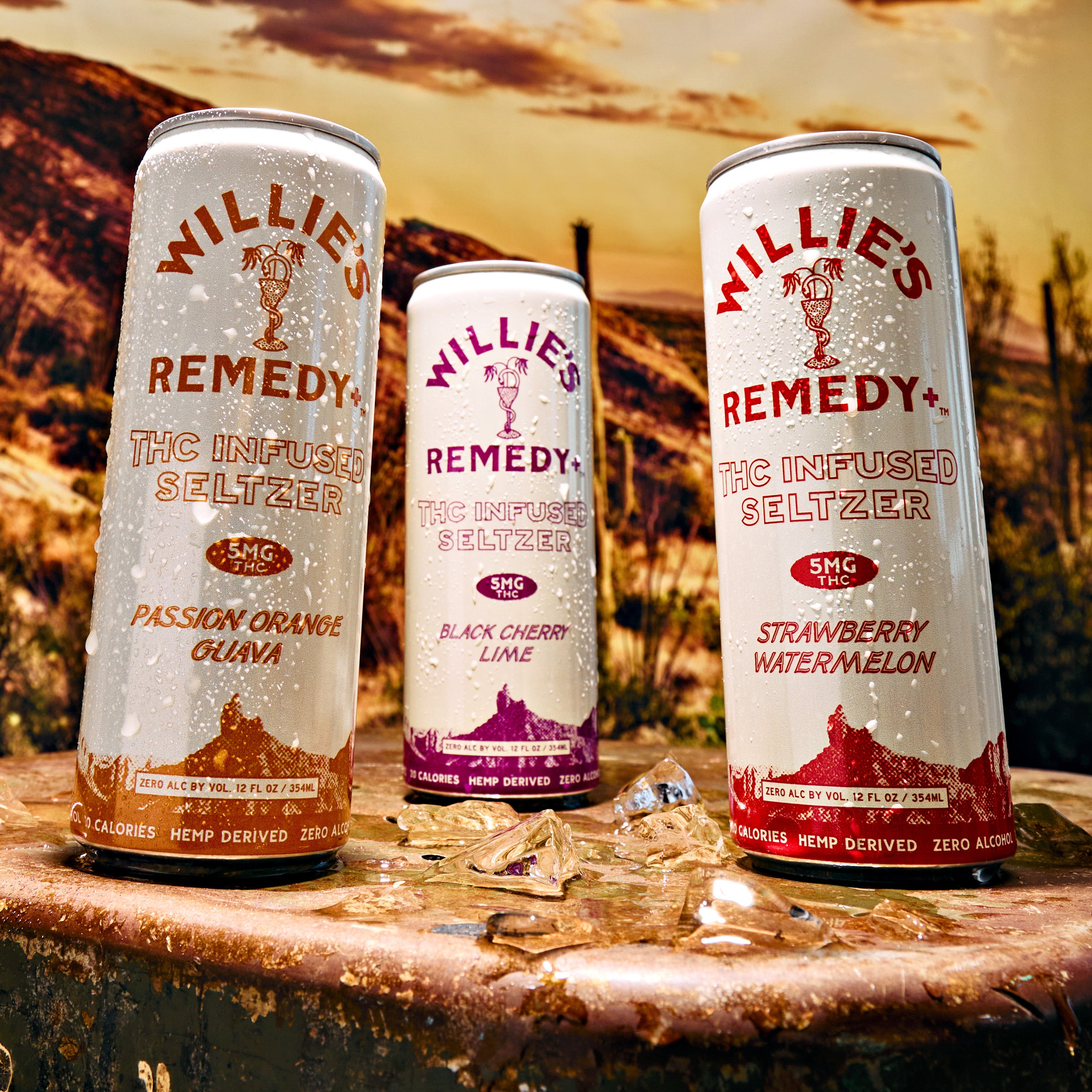 Willie's Remedy+ 5mg THC Infused Seltzer Variety 12 Pack