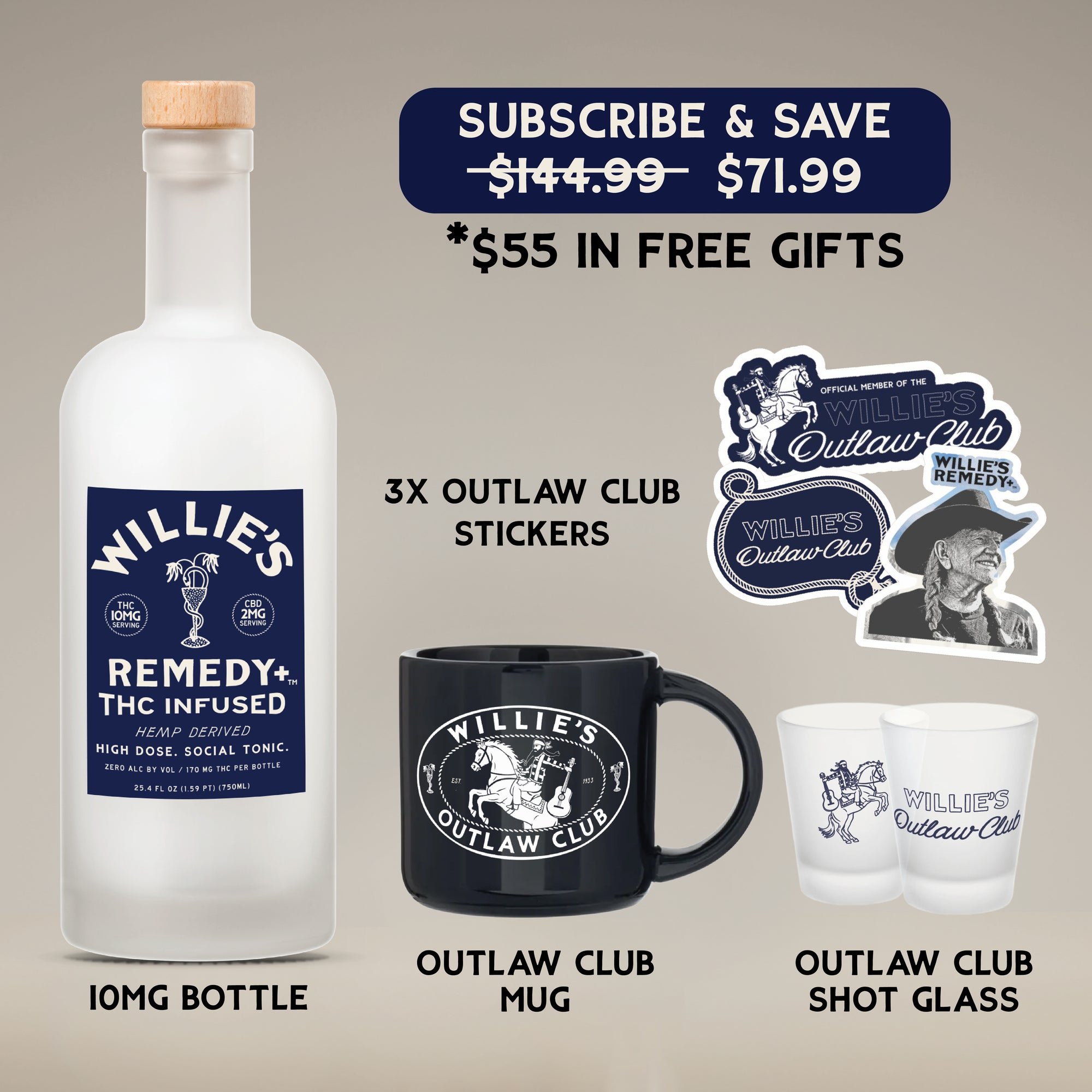 Willie's Remedy+ 10mg High Dose 750ml Bottle (Sub Kit)