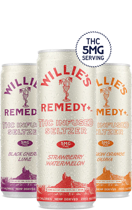Willie's Remedy+ 5mg THC Infused Seltzer Variety 12 Pack