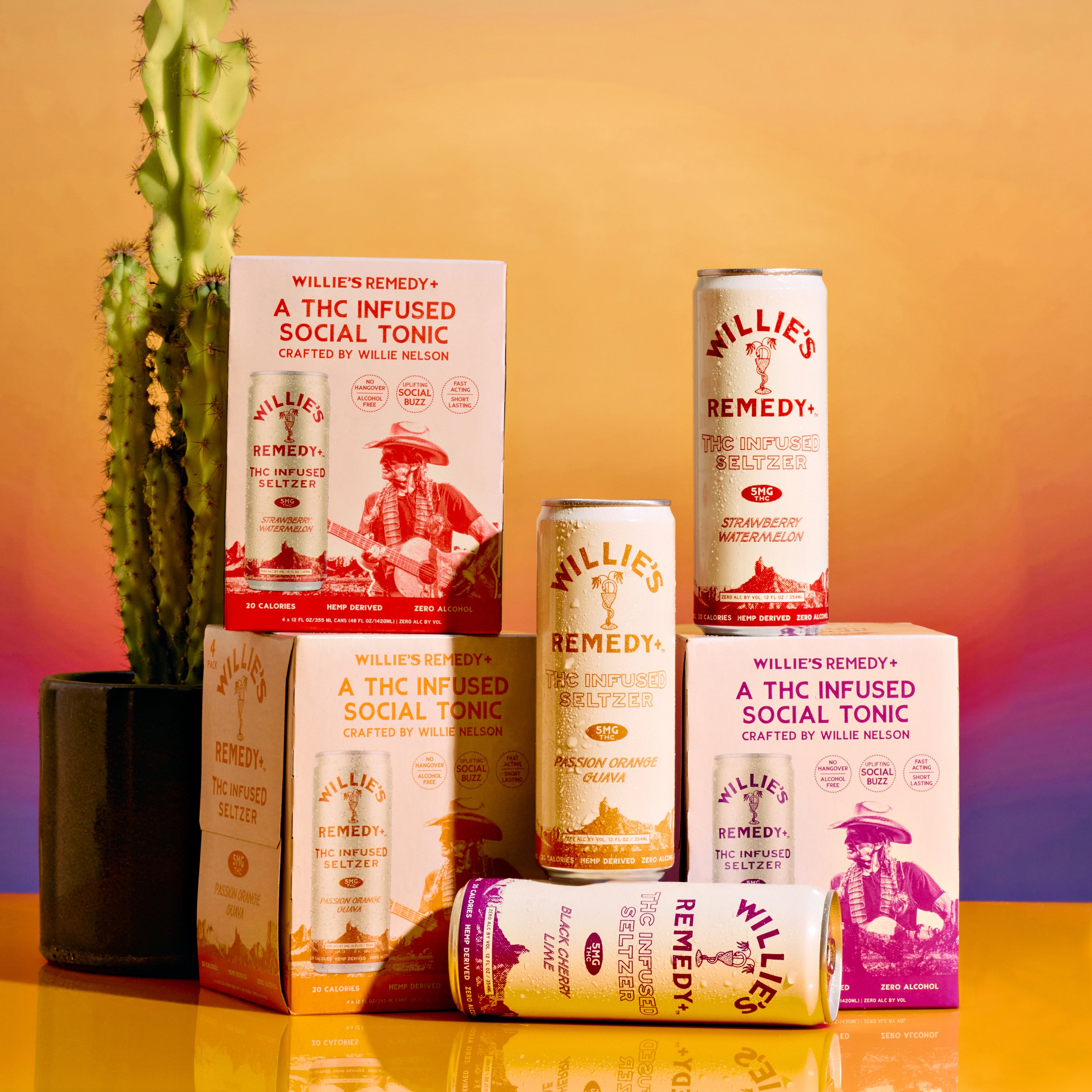 Willie's Remedy+ 5mg THC Infused Seltzer Variety 12 Pack