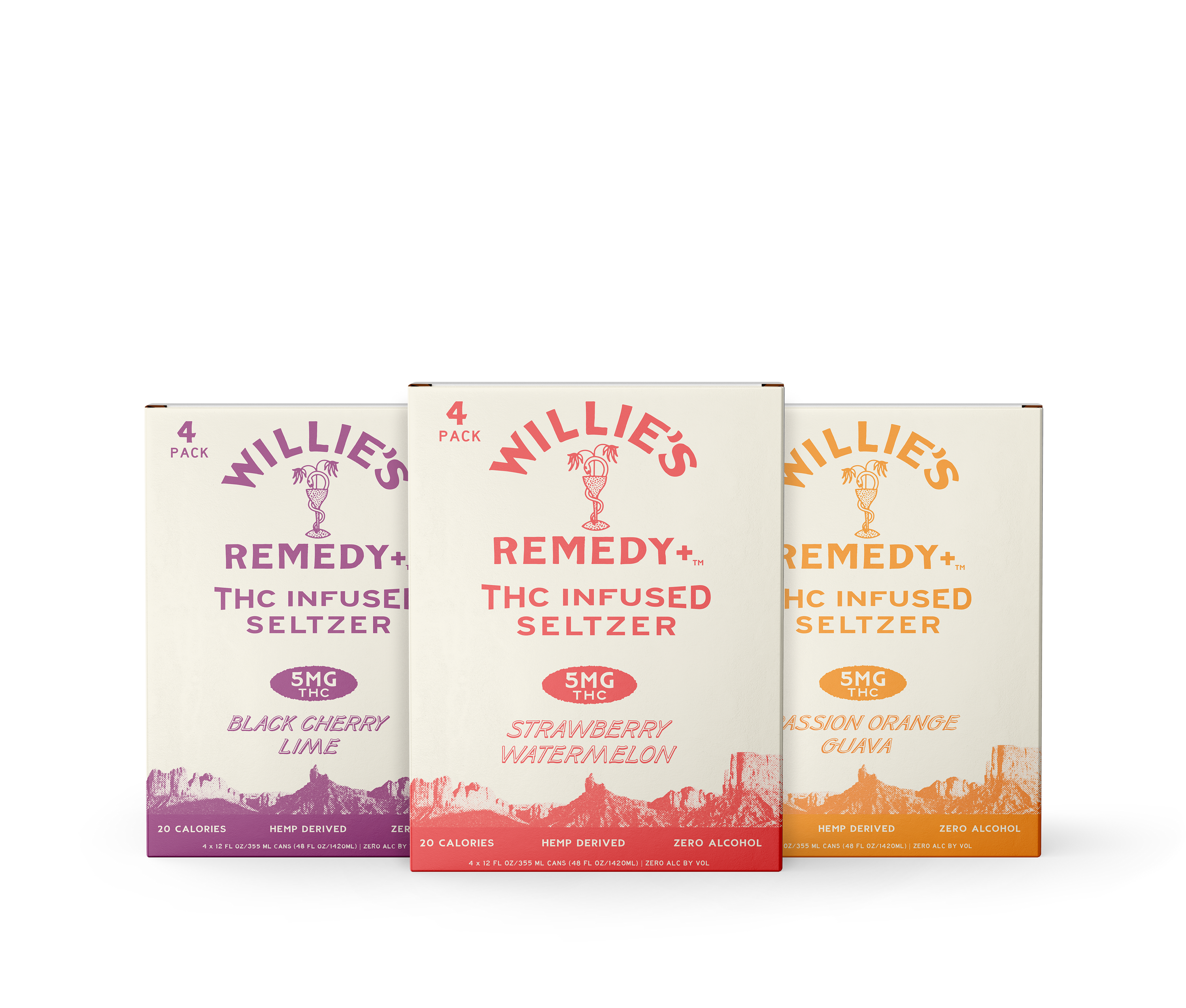Willie's Remedy+ 5mg THC Infused Seltzer Variety 12 Pack