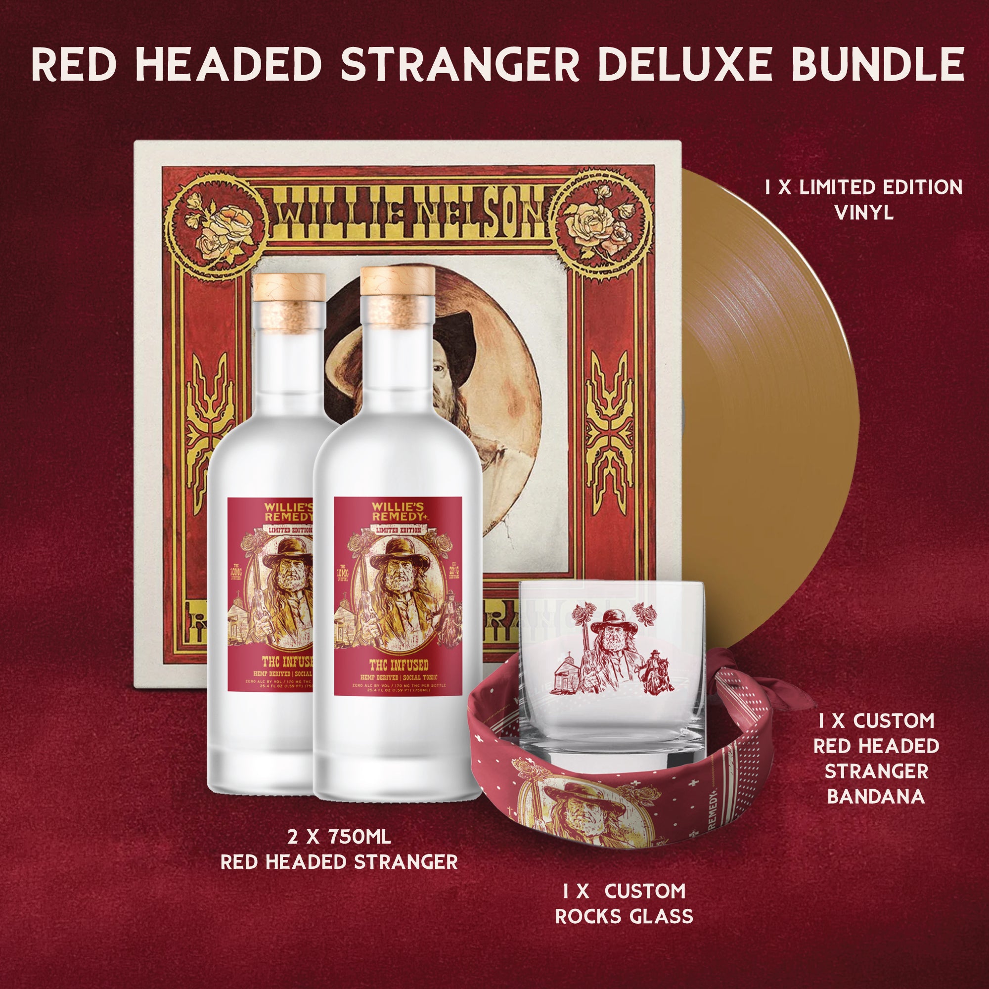 Limited Edition Red Headed Stranger Deluxe Bundle (Vinyl Included)